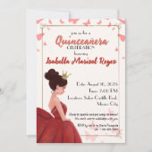 15歳の誕生日 マグエンタ エレガント プリンセス 招待状 (正面)