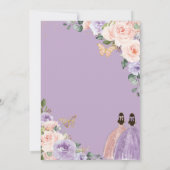 15歳の誕生日 リラックマ ブルッシュ フラワーローズゴールド ツインズ 招待状 (裏面)