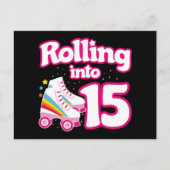 15歳の誕生日 ローラー スケート 15歳 スケート ポストカード (正面)