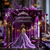 15歳の誕生日 宮殿 パープル ドレス ティアラ 招待状