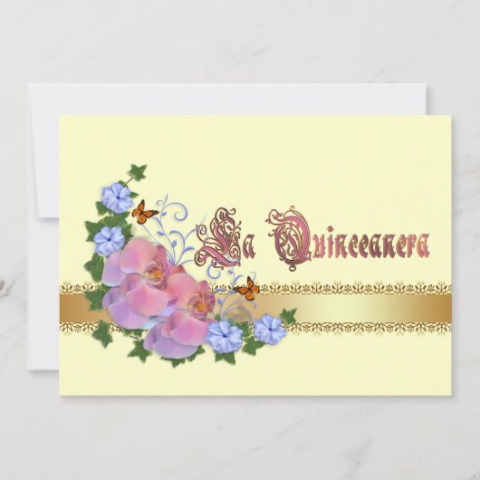 15歳の誕生日 招待状 エレガント (正面)