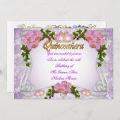 15歳の誕生日 招待状 エレガント (正面/裏面)