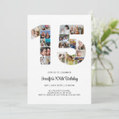 15歳の誕生日　番号15　カスタム写真コラージュ 招待状 (スタンド正面)