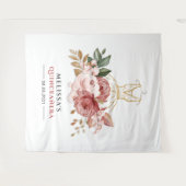 15歳の誕生日 花の偽の金のドレス キンセアニエラ 15歳の誕生日 タペストリー (正面(横))