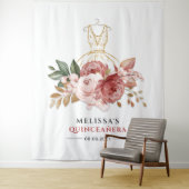 15歳の誕生日 花の偽の金のドレス キンセアニエラ 15歳の誕生日 タペストリー (インサイチュ)