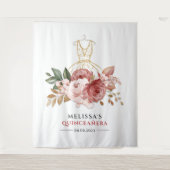 15歳の誕生日 花の偽の金のドレス キンセアニエラ 15歳の誕生日 タペストリー (正面)