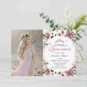 15歳の誕生日 花の蝶の写真 招待状 (スタンド正面)