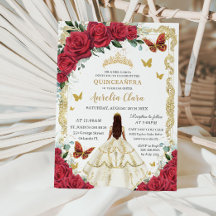 15歳の誕生日 赤いバラの花 フローラル アイボリー ドレス プリンセス