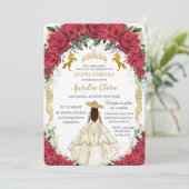 15歳の誕生日 赤いバラの花 白いドレス 馬 招待状 (スタンド正面)