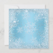 15歳の誕生日 青い雪の結晶の冬のバースデー 招待状 (裏面)