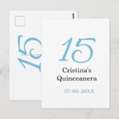 15歳の誕生日 青黒 bold Letter N ポストカード (正面/裏面)