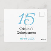 15歳の誕生日 青黒 bold Letter N ポストカード (裏面)