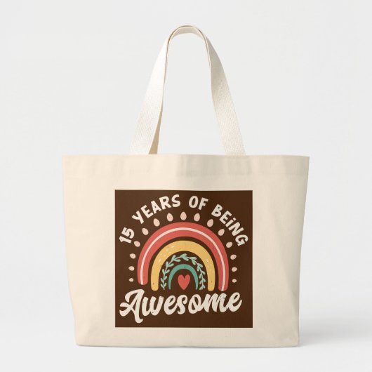 15歳ガール誕生日15th 素晴らし Being ラージトートバッグ (正面)