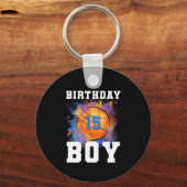 15歳キッズ15誕生日少年誕生日バースク キーホルダー (正面)
