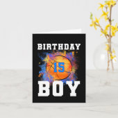 15歳キッズ15誕生日少年誕生日Byske カード (黄色い花)