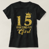 15歳ギフト15誕生日ガールクイーンウィメンズc tシャツ (デザイン正面)