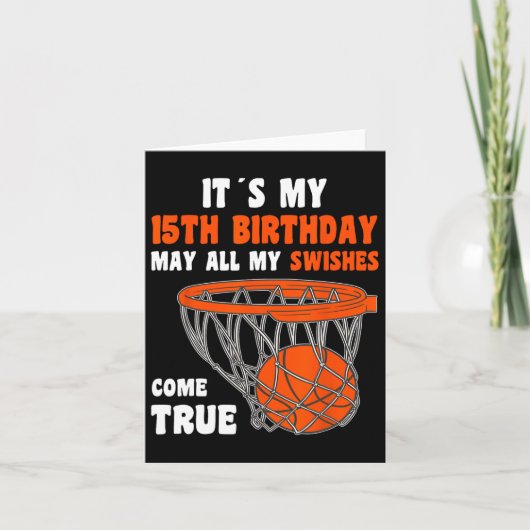 15歳ハッピー15誕生日Bysketbyll 15th Bi カード (正面)