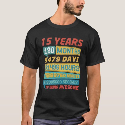 15歳素晴らし限定版ヴィンテージ15日 Tシャツ (正面)