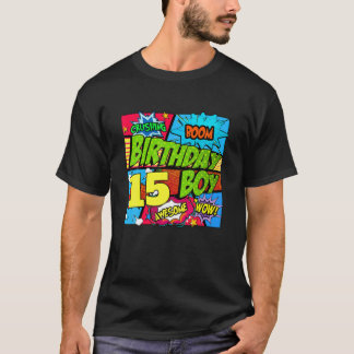 15歳誕生日ボーイ素晴らしキッズ漫画スタイル Tシャツ