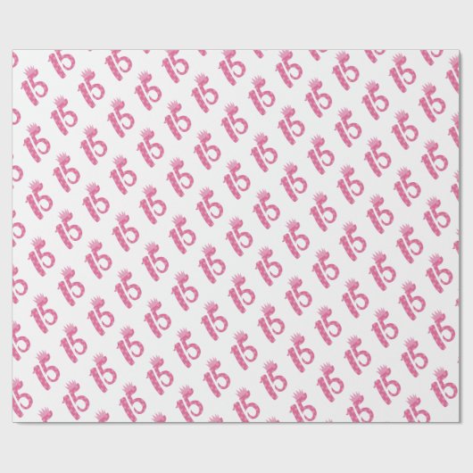 15歳誕生日1510代のピンククラウン ラッピングペーパー (フラット)
