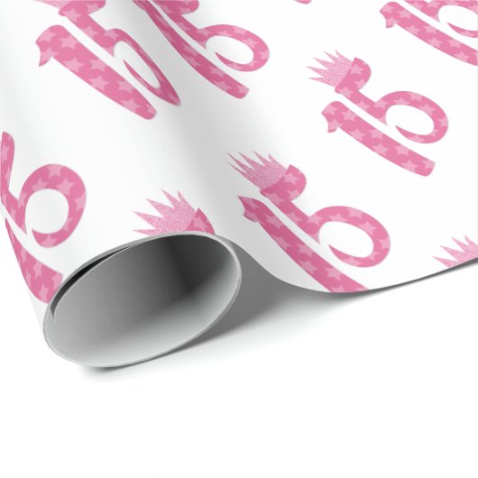 15歳誕生日1510代のピンククラウン ラッピングペーパー (ロールコーナー)