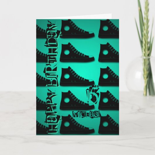 15番目の誕生日カスタムのグリーティングカード(履物付き) 1 カード (正面)