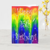 15番目の誕生日カード カード (黄色い花)