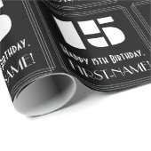 15番目の誕生日:インスパイアアールデコの外観「15」 & Name ラッピングペーパー (ロールコーナー)