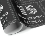 15番目の誕生日:インスパイアアールデコの検索"15" (名前あり) ラッピングペーパー (ロールコーナー)