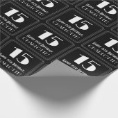 15番目の誕生日-インスパイアアールデコの検索"15"、名前 ラッピングペーパー (角)