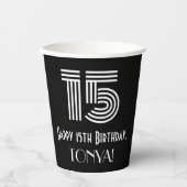 15番目の誕生日:インスパイアアールデコの検索「15」 +名前 紙コップ (正面)