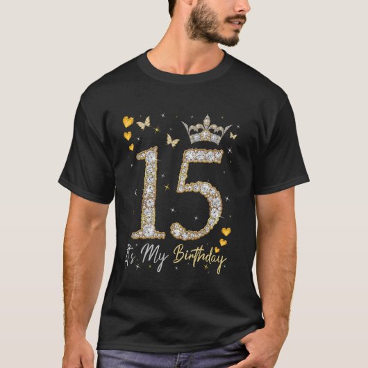 15私の誕生日、15誕生日、15年 Tシャツ (正面)