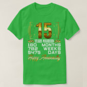 15結婚した年おもしろい15結婚周年 Tシャツ (デザイン正面)