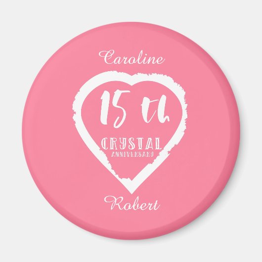 15結婚周年記念伝統的結晶 マグネット (正面)