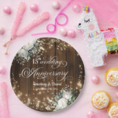 15結婚周年記念素朴灯 ペーパープレート (パーティー)