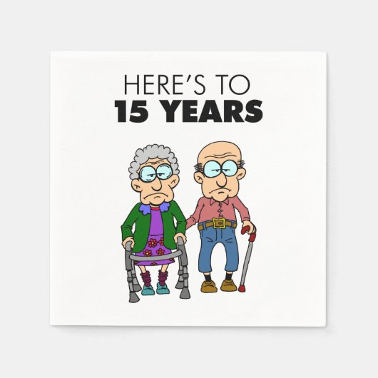 15結婚周年記念 スタンダードカクテルナプキン (正面)