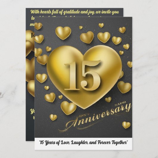 15結婚周年 招待状 (正面/裏面)