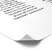 15表アイボリー白バラ結婚の座席表 ポスター (角)