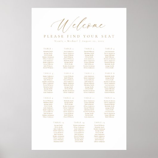 15表ウェルカムシーティングチャート ポスター (正面)