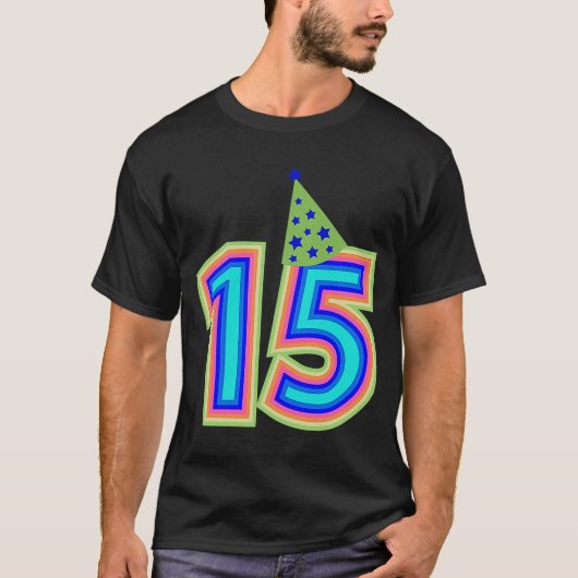15誕生日かわいい15歳レインボーボーイ Tシャツ (正面)