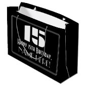 15誕生日インスパイア～アールデコルック"15" +名前 ラージペーパーバッグ (裏面アングル)