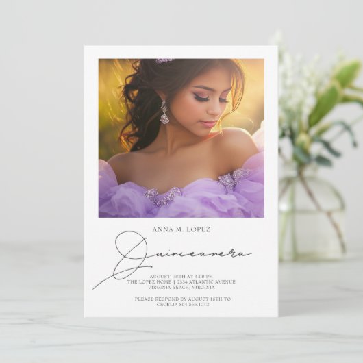 15誕生日エレガントキンセアニェラ招待状 招待状 (スタンド正面)