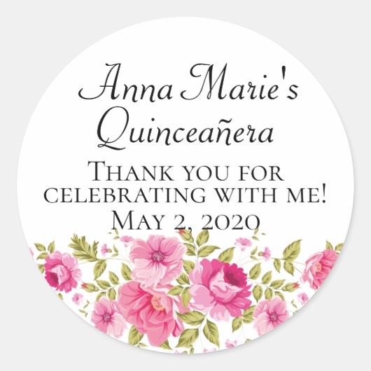 15誕生日カスタムのキンセアニラのラベル！ ラウンドシール (正面)