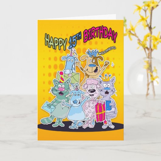 15誕生日カード – Moonies Doodlemoons カード (黄色い花)