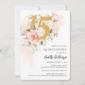 15誕生日キンセアニェラフローラ水彩 招待状 (正面)