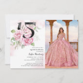 15誕生日キンセアニェラ素朴フローラ写真 招待状 (正面)