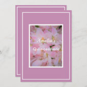 15誕生日キンセアニラさくらんぼ花写真 招待状 (正面/裏面)