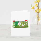 15誕生日ゴルフテーマ15歳キッズスポーツPa カード (黄色い花)