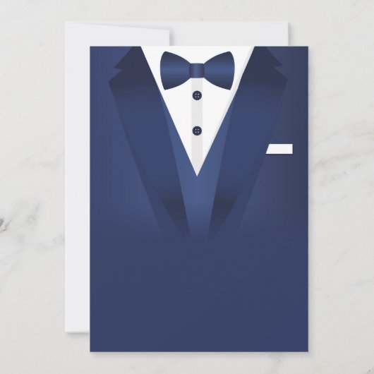 15誕生日スパイスーツ黒タイ金ゴールドタキシードボール 招待状 (裏面)