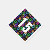 15誕生日ネオンスターズオンブラック スタンダードカクテルナプキン (角)